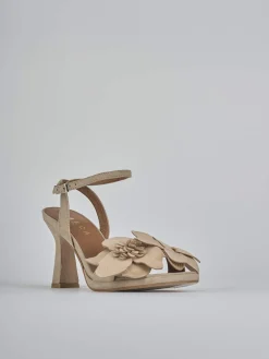 Sandali tacco 9cm camoscio beige