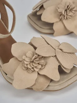 Sandali tacco 9cm camoscio beige