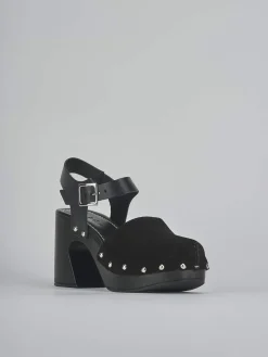 Sandali tacco 9cm camoscio nero