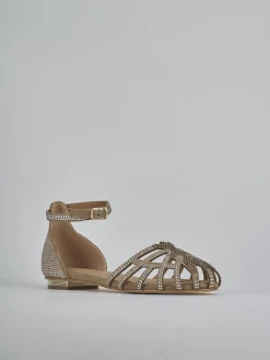 Sandali tacco 2cm camoscio sostenible beige