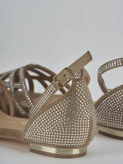 Sandali tacco 2cm camoscio sostenible beige