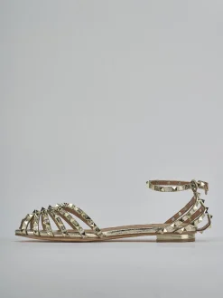 Sandali tacco 1cm camoscio sostenible oro