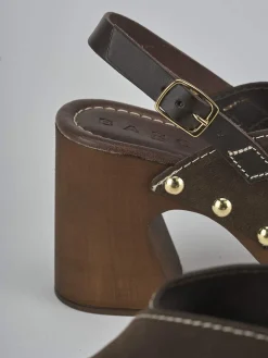 Sandali tacco 9cm camoscio testa