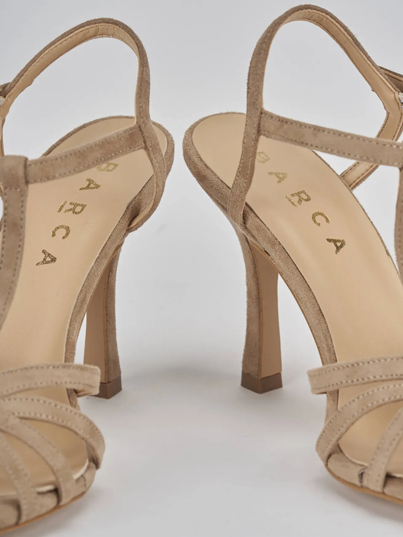 Sandali tacco 8cm camoscio beige