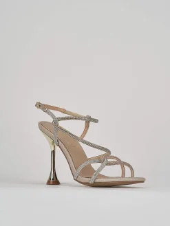 Sandali tacco 9cm glitter oro