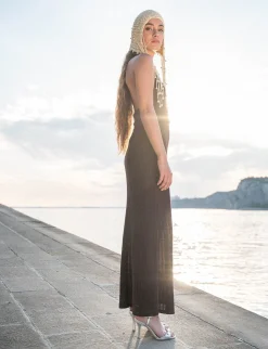 Sandali tacco 9cm laminato argento