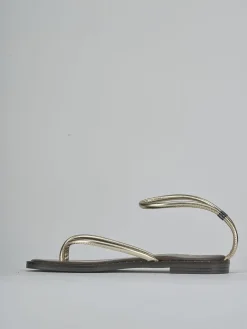 Sandali tacco 1cm laminato oro