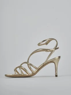Sandali tacco 8cm laminato oro