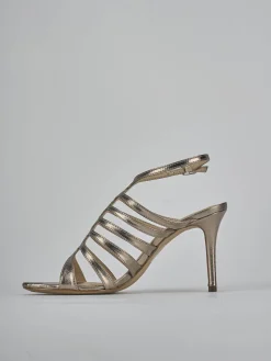 Sandali tacco 9cm laminato argento