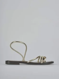 Sandali tacco 1cm laminato oro