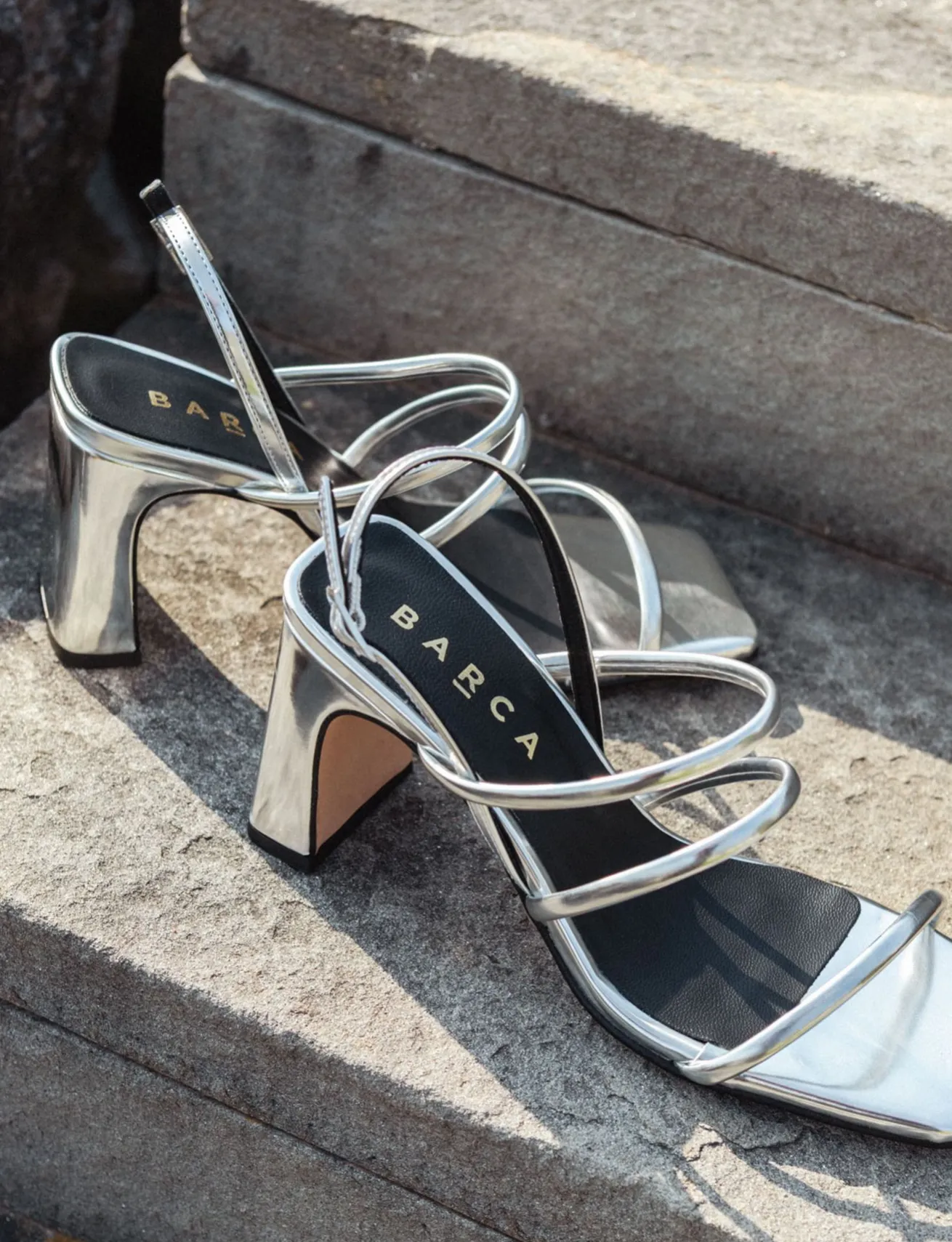 Sandali tacco 8cm pelle argento