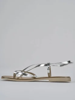 Sandali tacco 1cm pelle argento