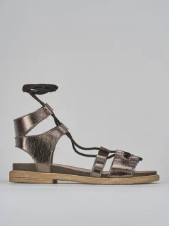 Sandali tacco 1cm pelle argento