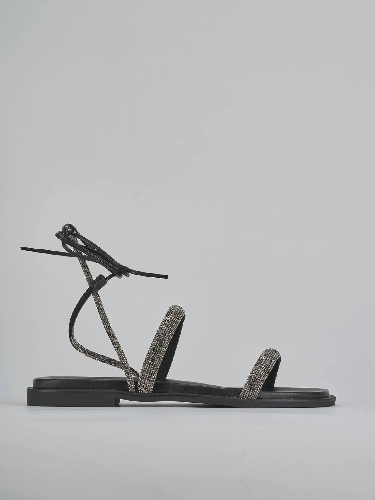 Sandali tacco 1cm pelle argento