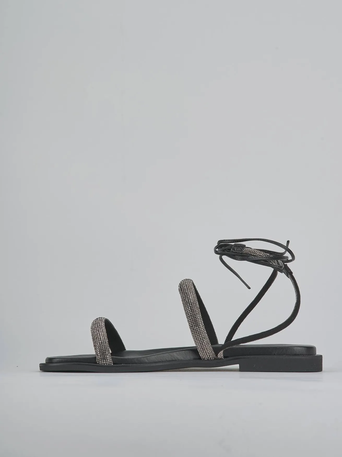 Sandali tacco 1cm pelle argento