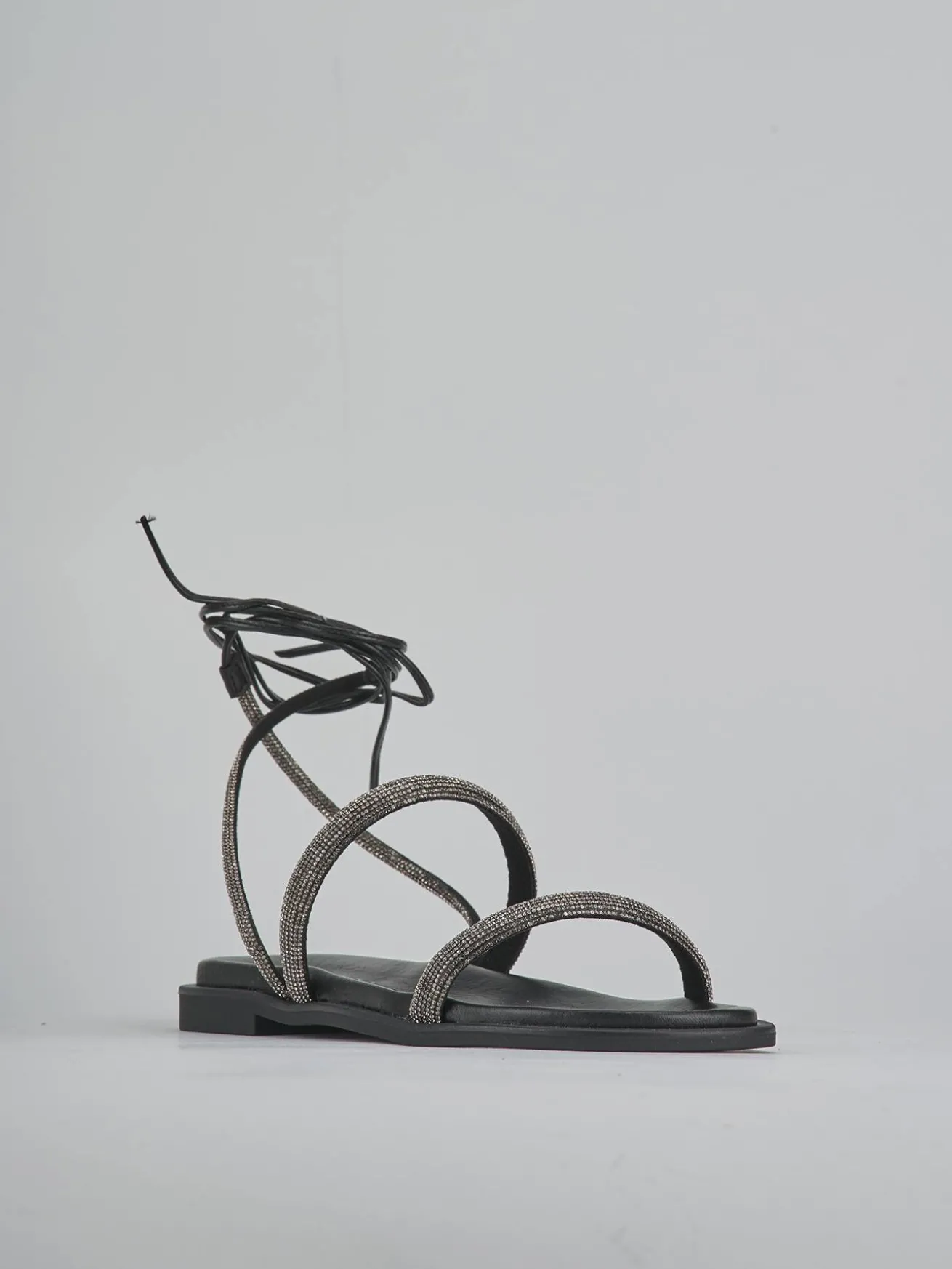 Sandali tacco 1cm pelle argento