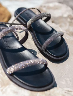 Sandali tacco 1cm pelle argento