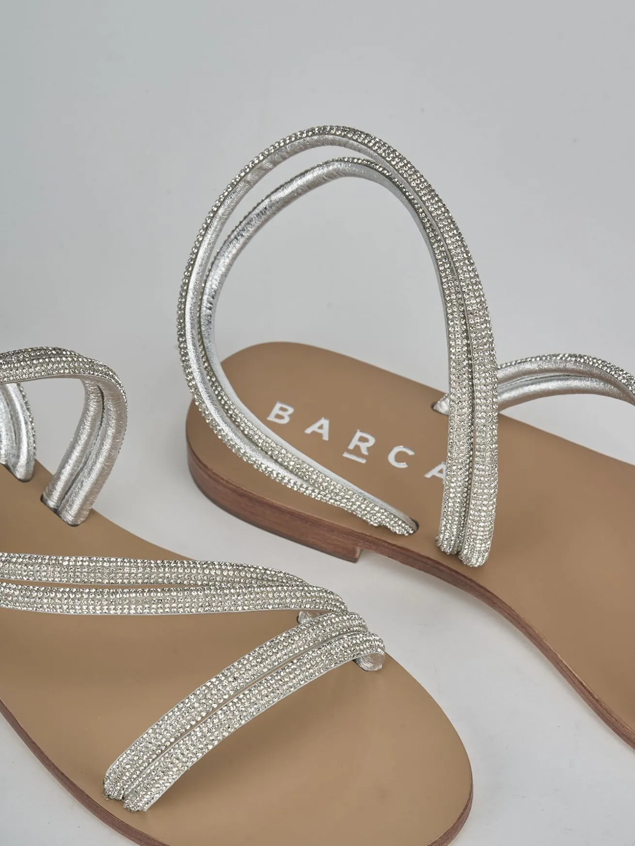 Sandali tacco 1cm pelle argento