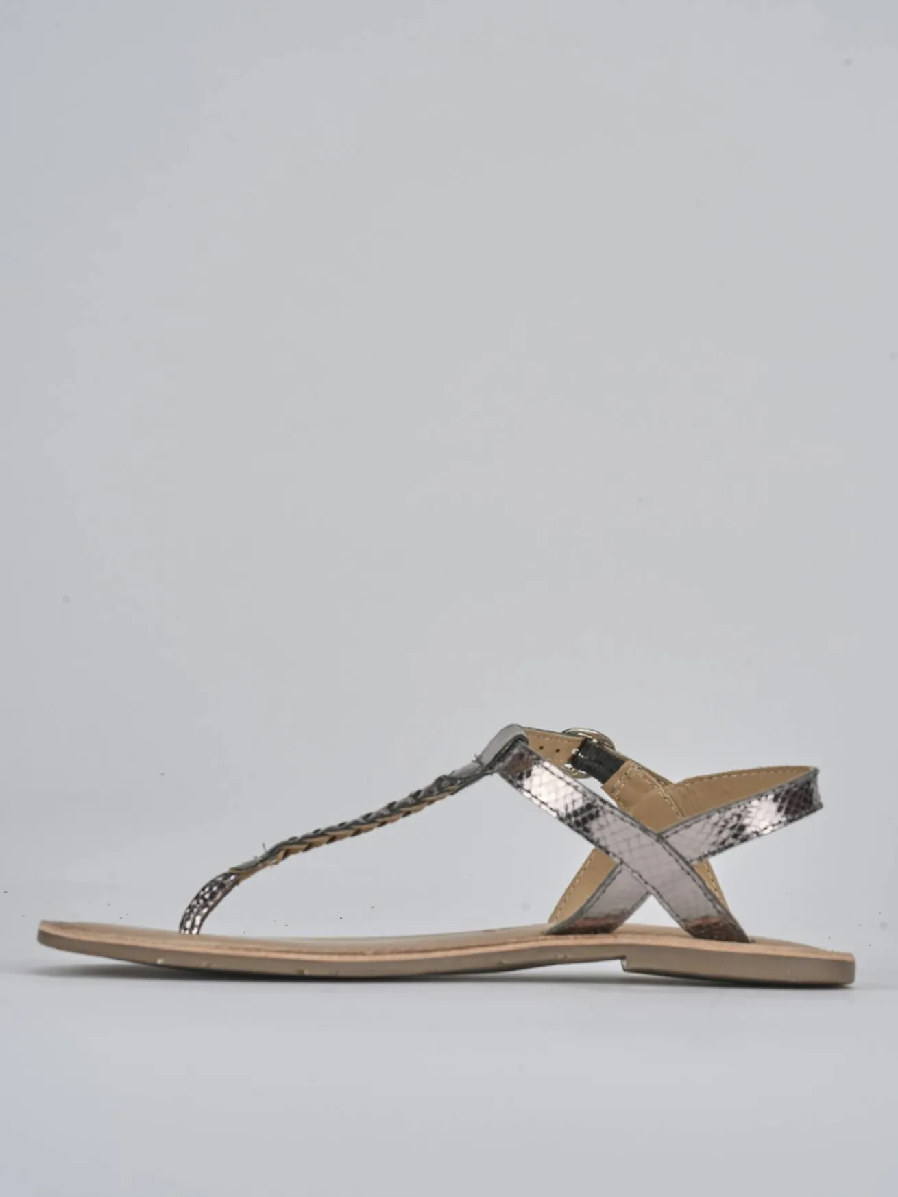 Sandali tacco 1cm pelle argento