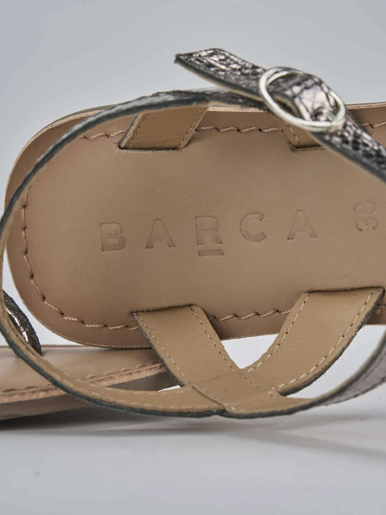 Sandali tacco 1cm pelle argento