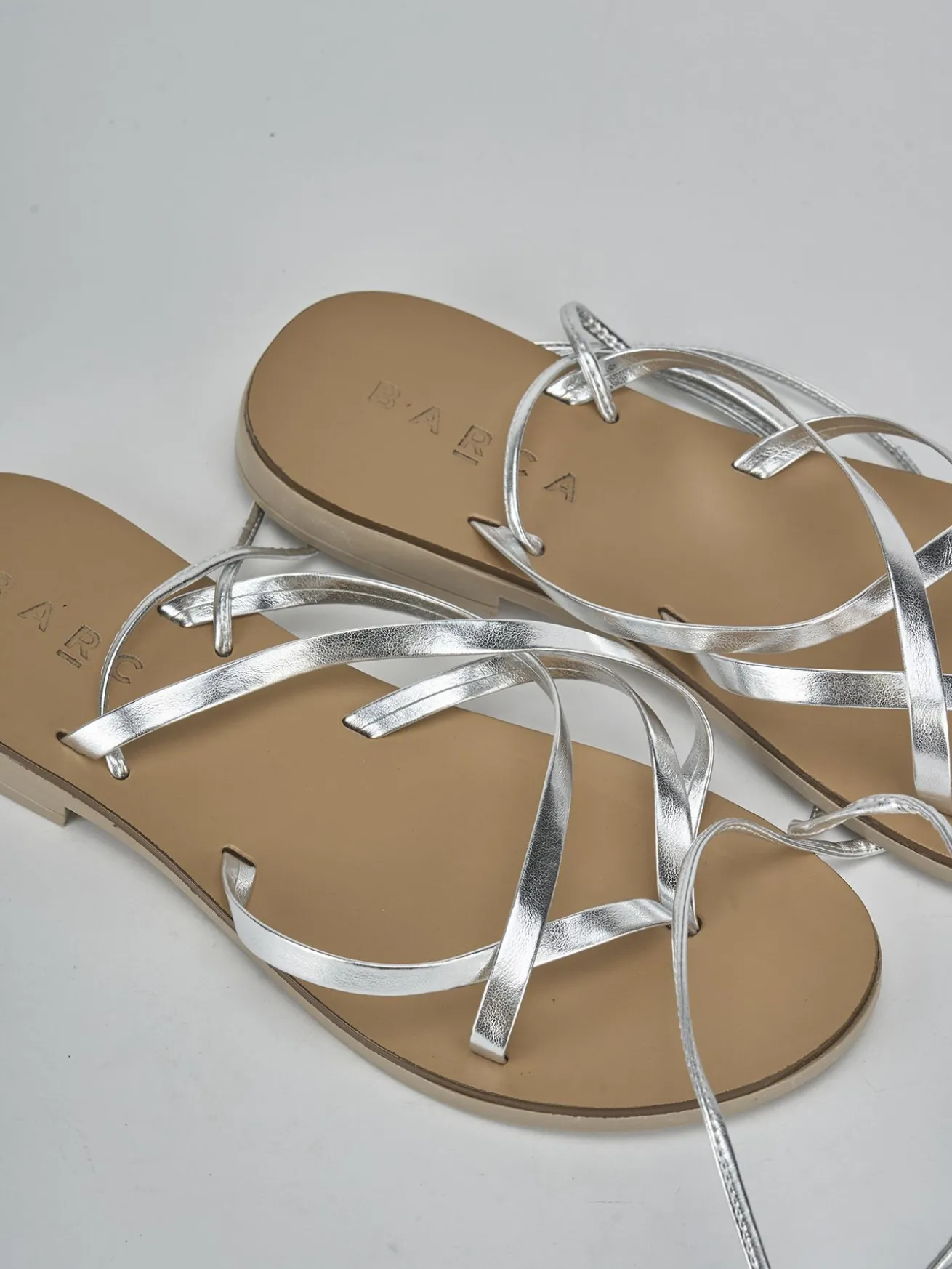 Sandali tacco 1cm pelle argento