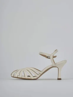 Sandali tacco 6cm pelle beige