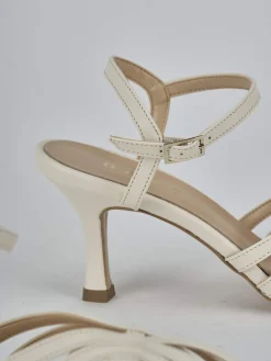 Sandali tacco 6cm pelle beige