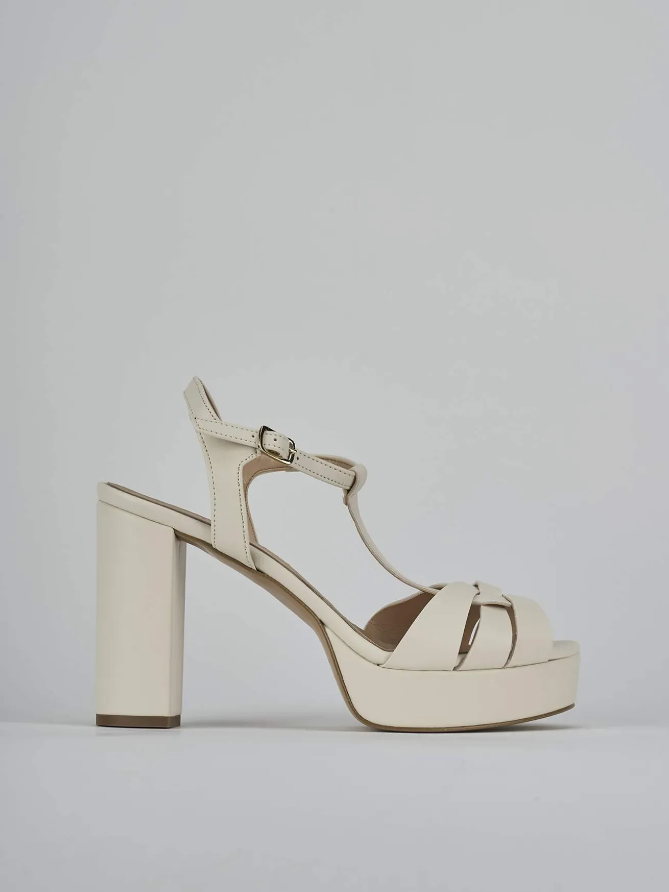 Sandali tacco 9cm pelle beige