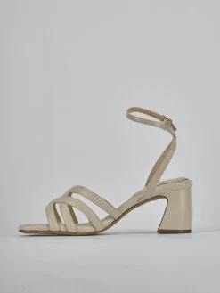 Sandali tacco 6cm pelle beige