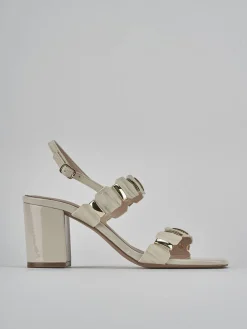 Sandali tacco 8cm pelle beige