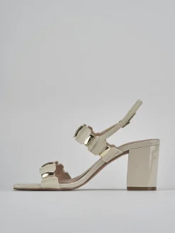 Sandali tacco 8cm pelle beige