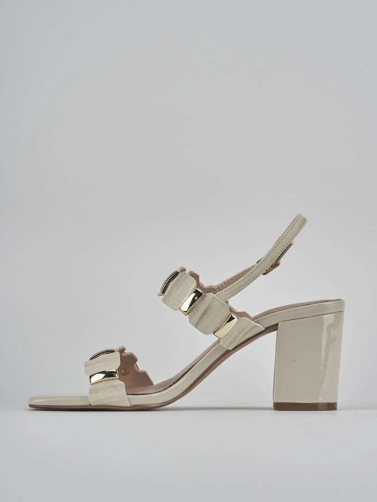 Sandali tacco 8cm pelle beige