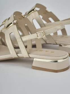 Sandali tacco 1cm pelle beige