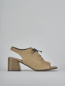 Sandali tacco 6cm pelle beige