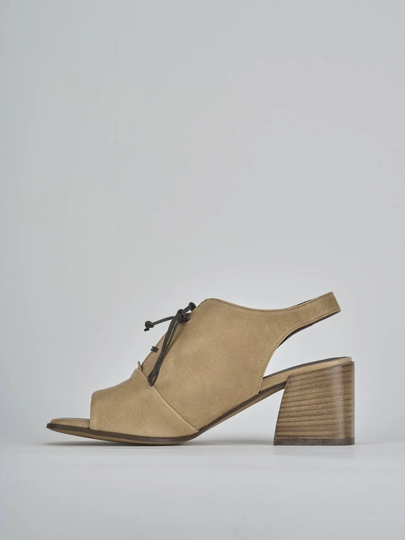 Sandali tacco 6cm pelle beige