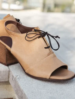 Sandali tacco 6cm pelle beige