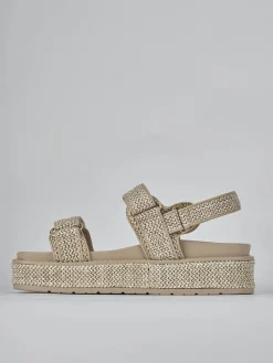 Sandali tacco 1cm pelle beige