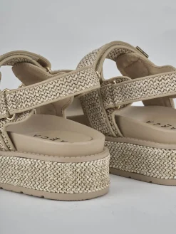 Sandali tacco 1cm pelle beige