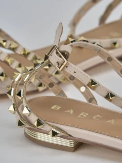 Sandali tacco 1cm pelle beige