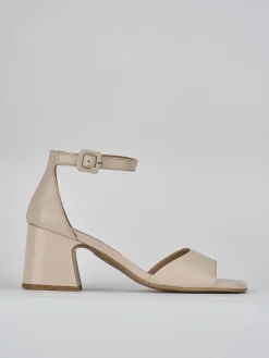 Sandali tacco 7cm pelle beige