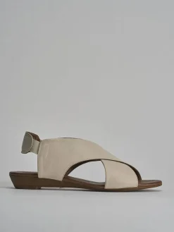 Sandali tacco 1cm pelle beige