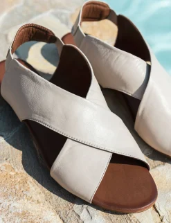 Sandali tacco 1cm pelle beige