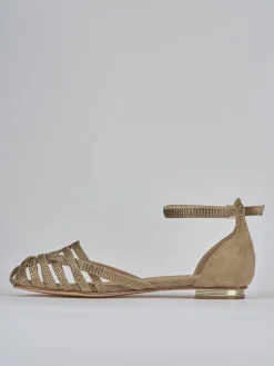 Sandali tacco 1cm pelle beige