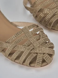 Sandali tacco 1cm pelle beige