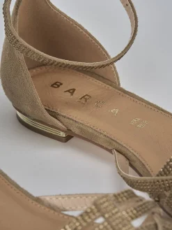 Sandali tacco 1cm pelle beige