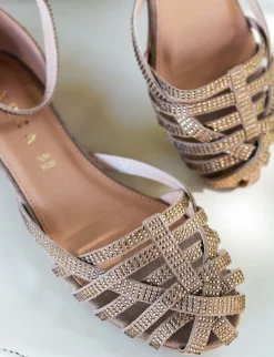 Sandali tacco 1cm pelle beige