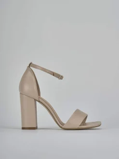 Sandali tacco 9cm pelle beige