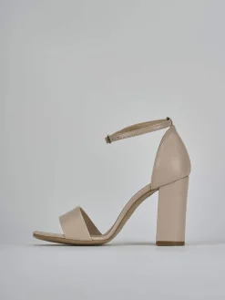 Sandali tacco 9cm pelle beige