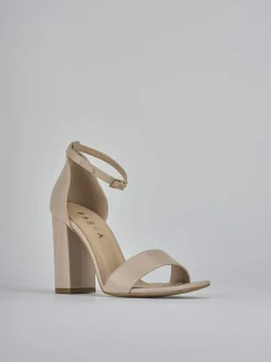 Sandali tacco 9cm pelle beige