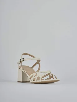 Sandali tacco 5cm pelle beige